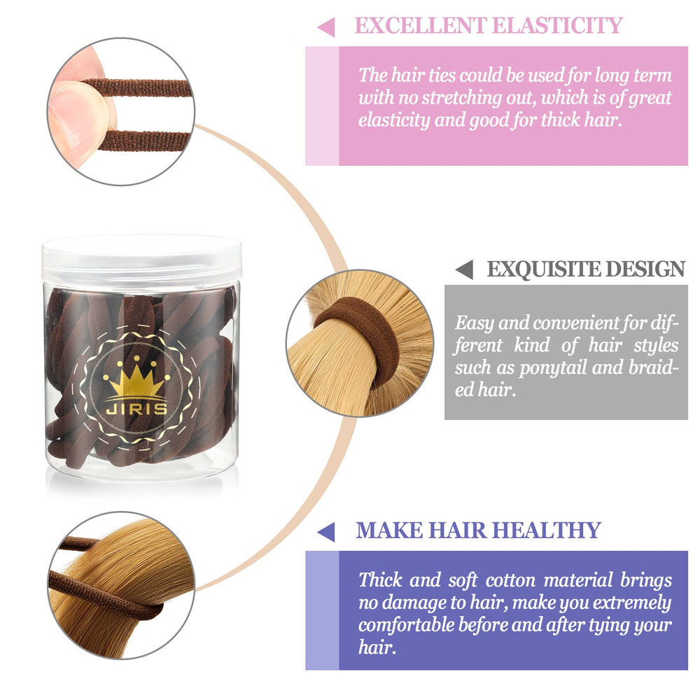 JIRIS hair tie stretched to show elasticity and secure hold benefit