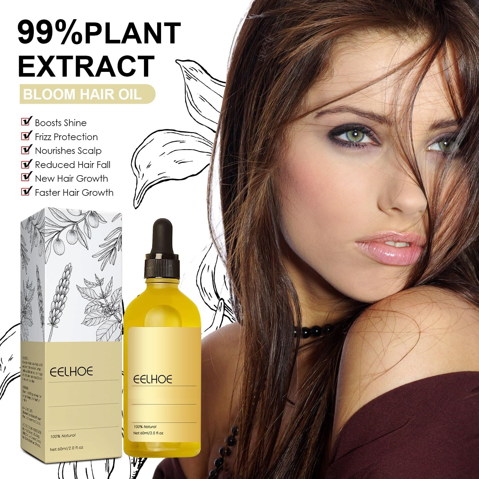JISKG EELHOE label close-up highlights rosemary oil formula for nourishing scalp and strands