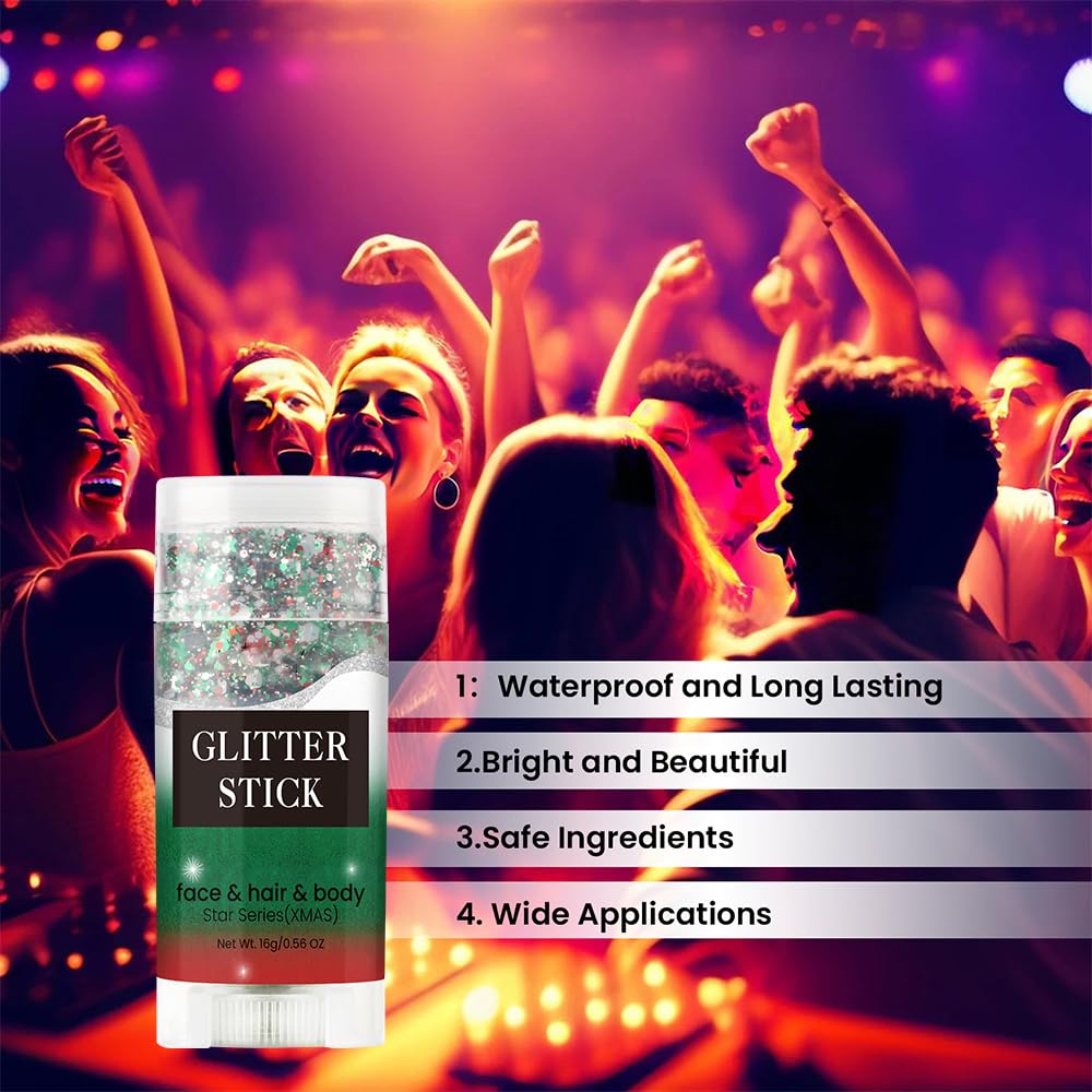 JISKG glitter on hair and lips showing multipurpose styling advantage