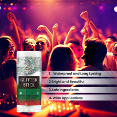 JISKG glitter on hair and lips showing multipurpose styling advantage
