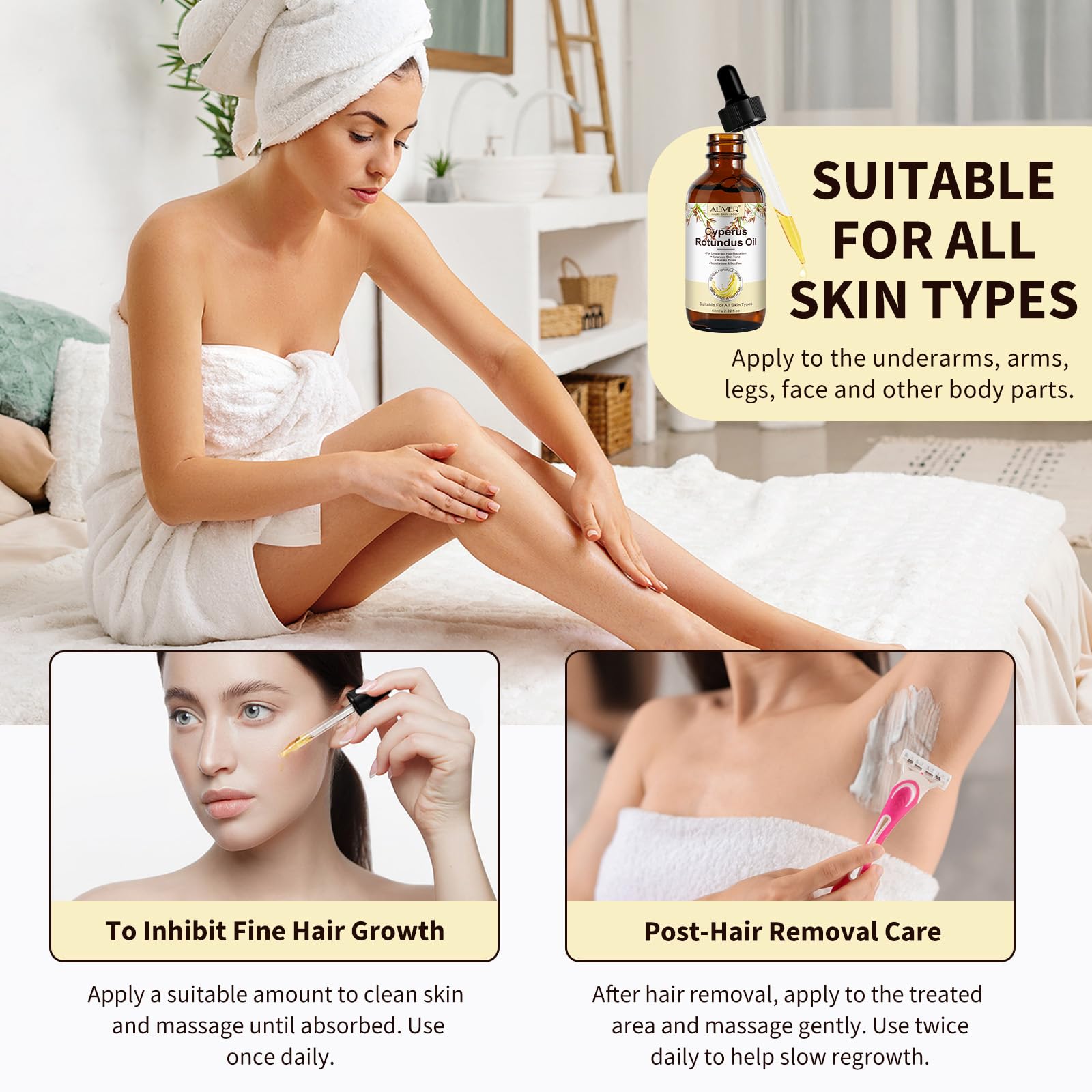 JIUYUANCHUNJJ aloe and almond display to illustrate soothing and nourishing actives