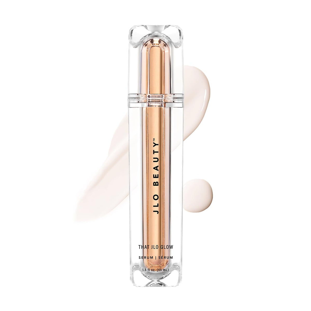 JLO BEAUTY front bottle showing sleek design and instant glow benefit