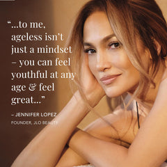 JLO BEAUTY creamy lather in hand showing gentle cleansing and softness