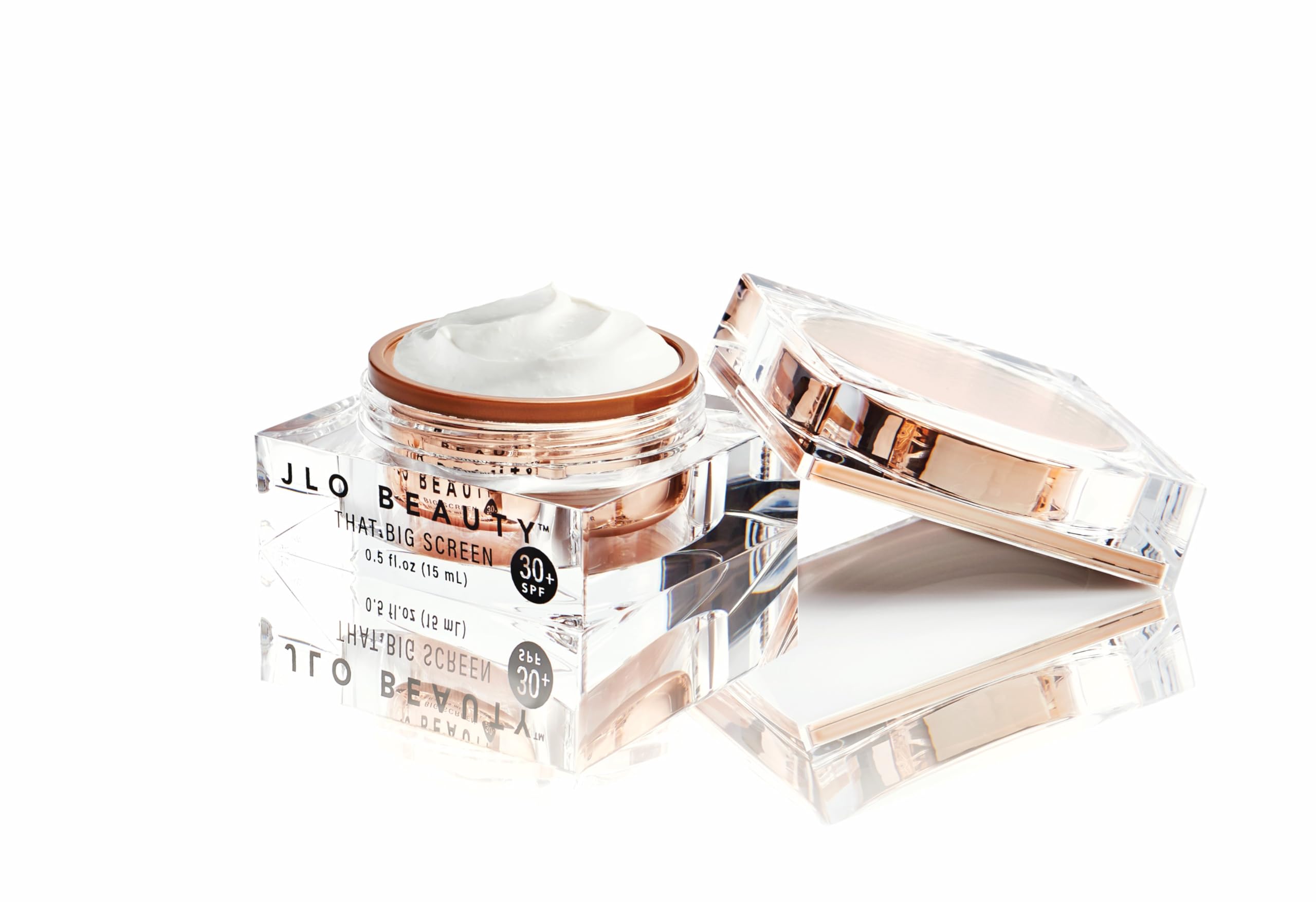 JLO BEAUTY layered under foundation showing compatibility with makeup