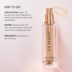 JLO BEAUTY pump dispensing serum for easy control and quick application