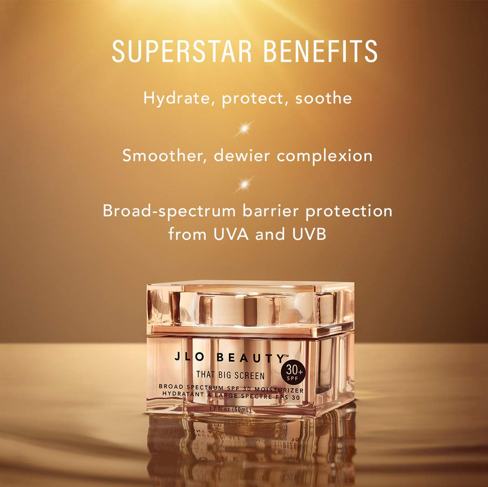 JLO BEAUTY dispenser detail highlighting easy, mess-free daily application