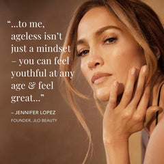 JLO BEAUTY cream on hand demonstrating quick absorption and immediate hydration benefit