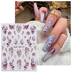 jmeowio 3d emboss detail highlighting textured petals for realistic nail dimension