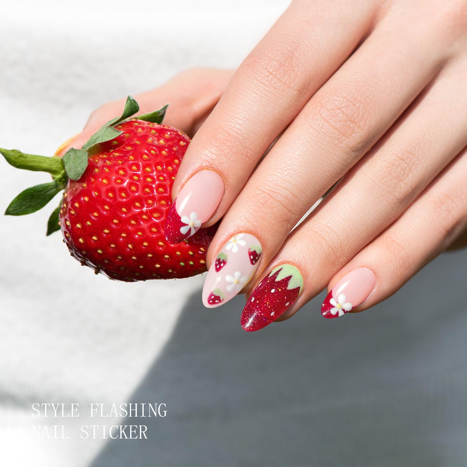 jmeowio applying a gel strip to a nail demonstrating easy stick-on application benefit