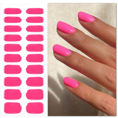 jmeowio front packaging showing bright pink gel strips and included tools for quick application
