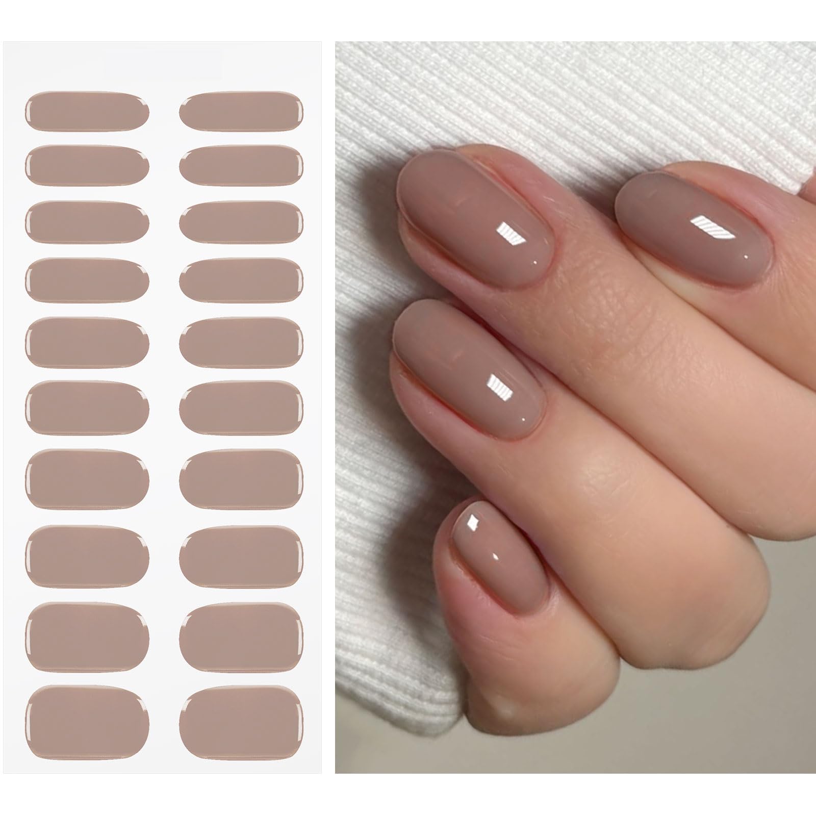 jmeowio front packaging showing coffee gel nail sticker set and benefits