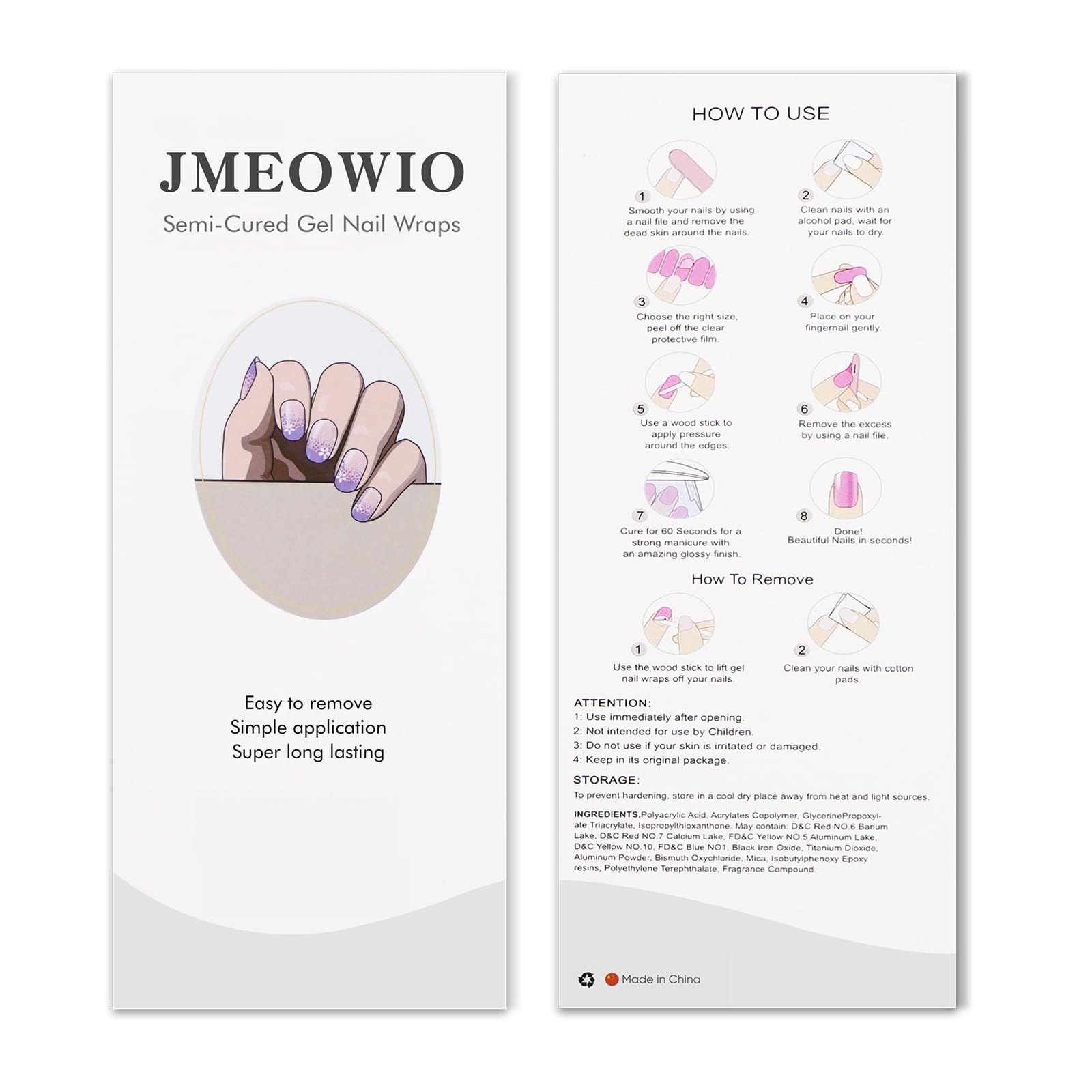 jmeowio cured nails with glossy shine demonstrating salon-quality finish