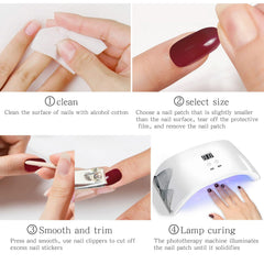 jmeowio finished manicure top view showing glossy pink purple nails and salon finish benefit