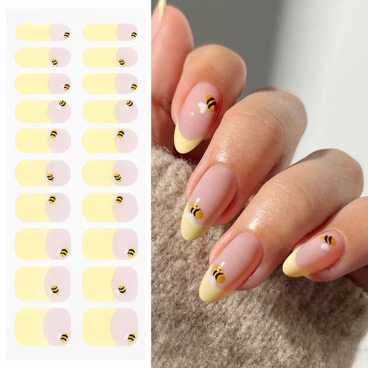 jmeowio front packaging showing bee yellow French tip design and kit contents