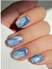 jmeowio front packaging showing blue marble glitter design and salon-ready look