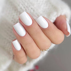 jmeowio product box showing white gel nail strips and accessories for easy use