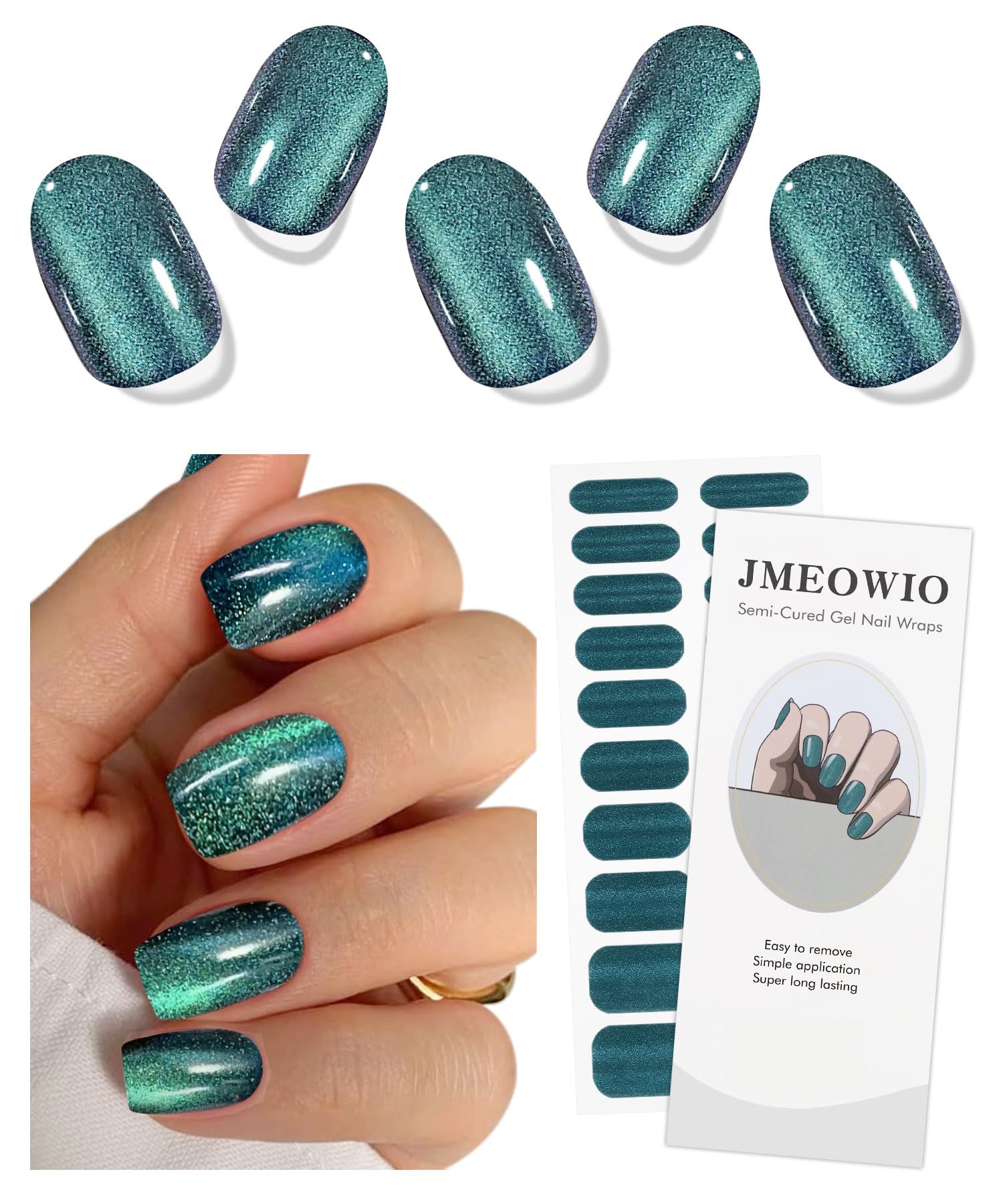 jmeowio front packaging showing green cat eye kit and contents for easy setup