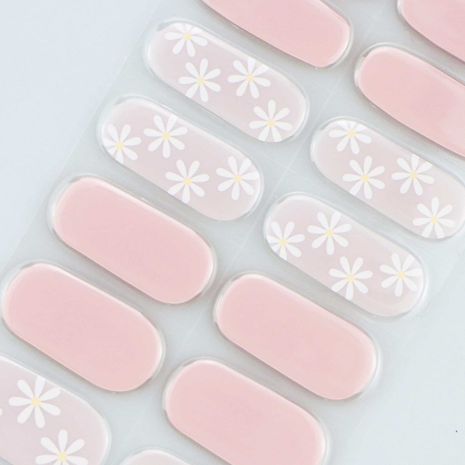 jmeowio cured strips on natural nails with glossy finish, long-lasting shine
