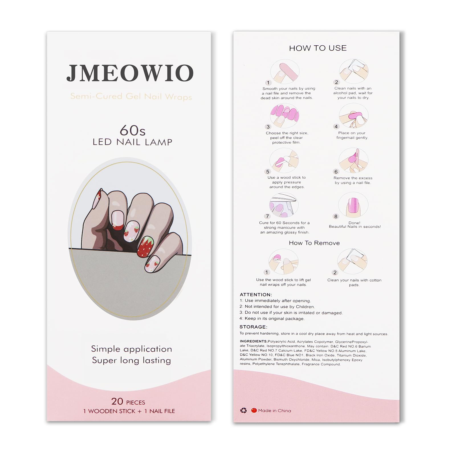 jmeowio hand with applied strips beside a ruler showing scale and fit benefit