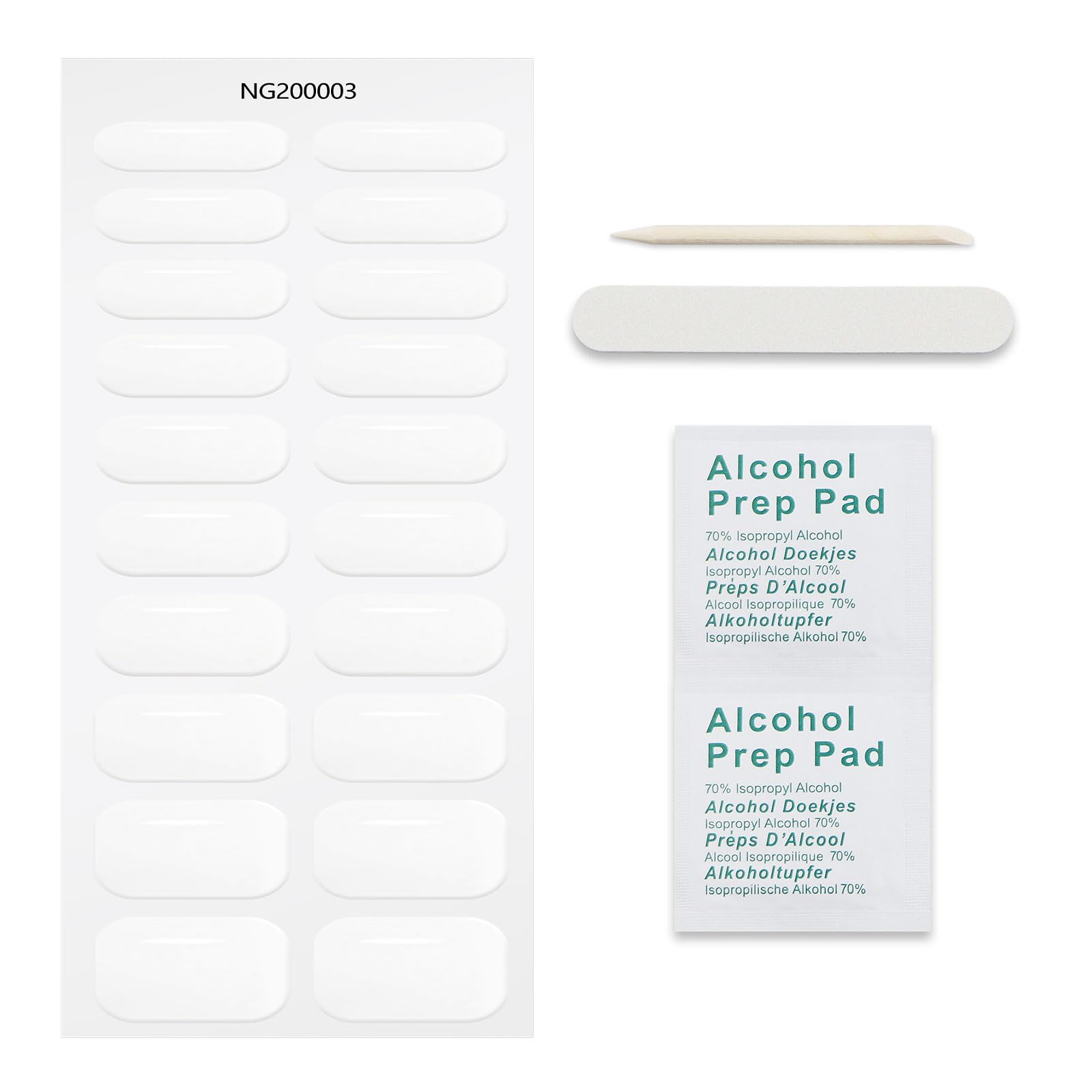 jmeowio nail strip sheet on a hand illustrating multiple sizes for fit