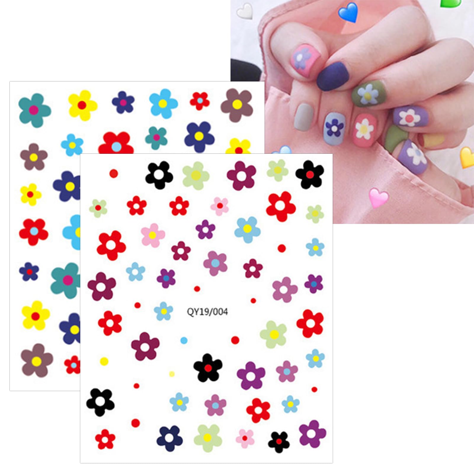jmeowio stickers applied on child's nails demonstrating quick fun styling
