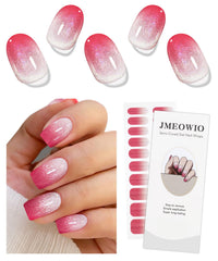 jmeowio close-up of gel strip texture showing gradient cat-eye particles for premium shine