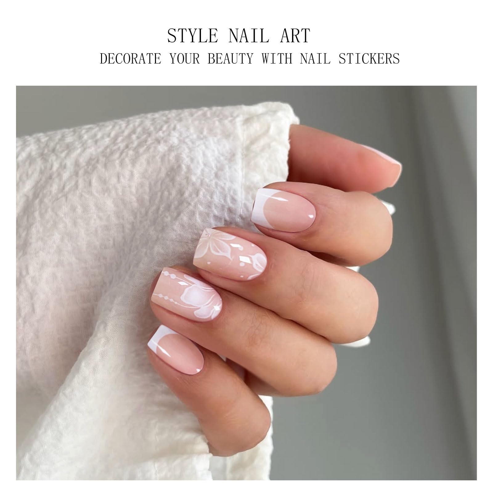 jmeowio close-up of all 20 gel strips displaying precise French tips benefit