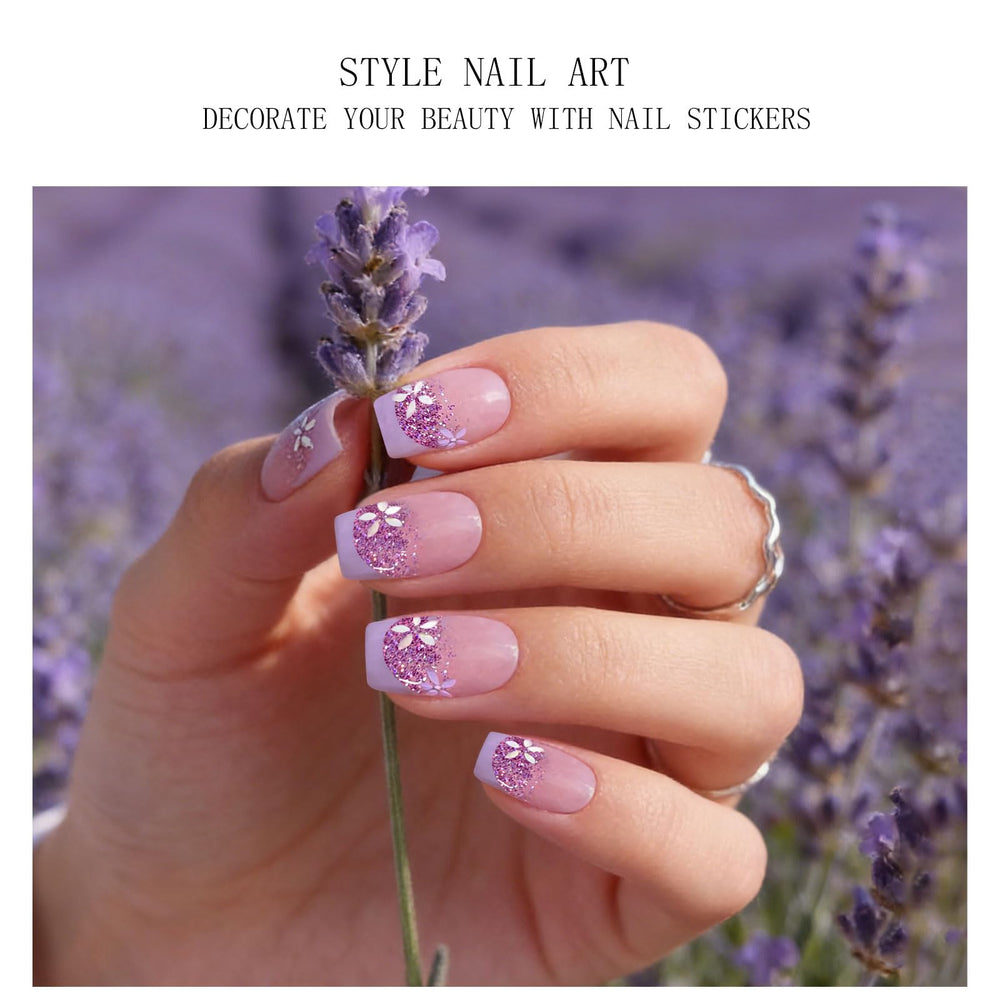 jmeowio spread of all 20 nail strips displaying size variety and gradient art