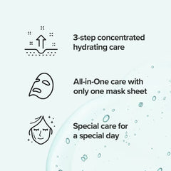 JMsolution sheet mask close-up soaked with serum for intense hydration