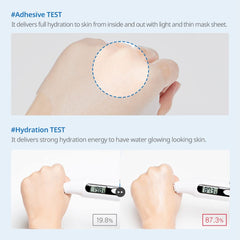 JMsolution mask next to hand and coin showing compact size and portability