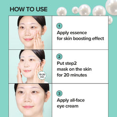 JMsolution three-step set arranged on vanity for an easy routine