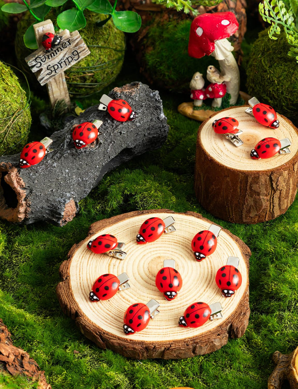 JMZYJZH close-up of ladybug motif showing bright colors and detail