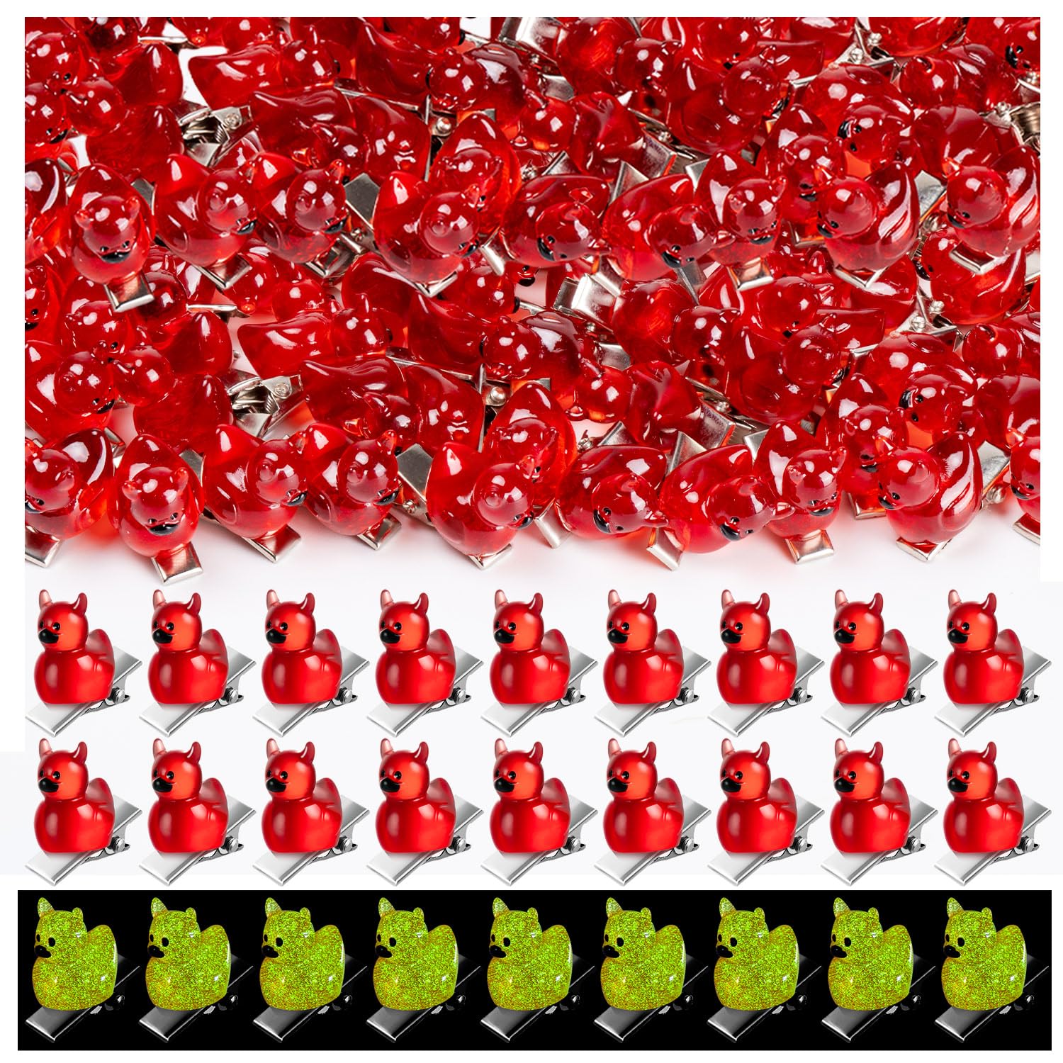 JMZYJZH front packaging showing 42 duck clips, easy bulk styling