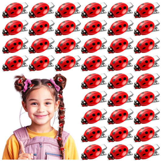 JMZYJZH front pack showing 42 red ladybug clips and value pack benefit