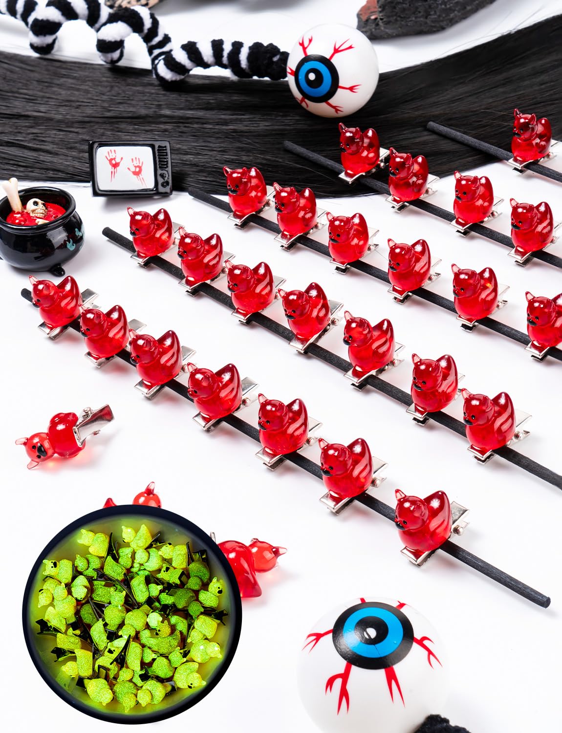 JMZYJZH glowing duck clips at night, eye-catching rave accent