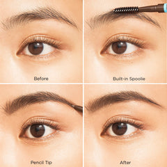 JOAH Brow Down To Me before and after brows demonstrating fuller, natural-looking arches and lasting hold