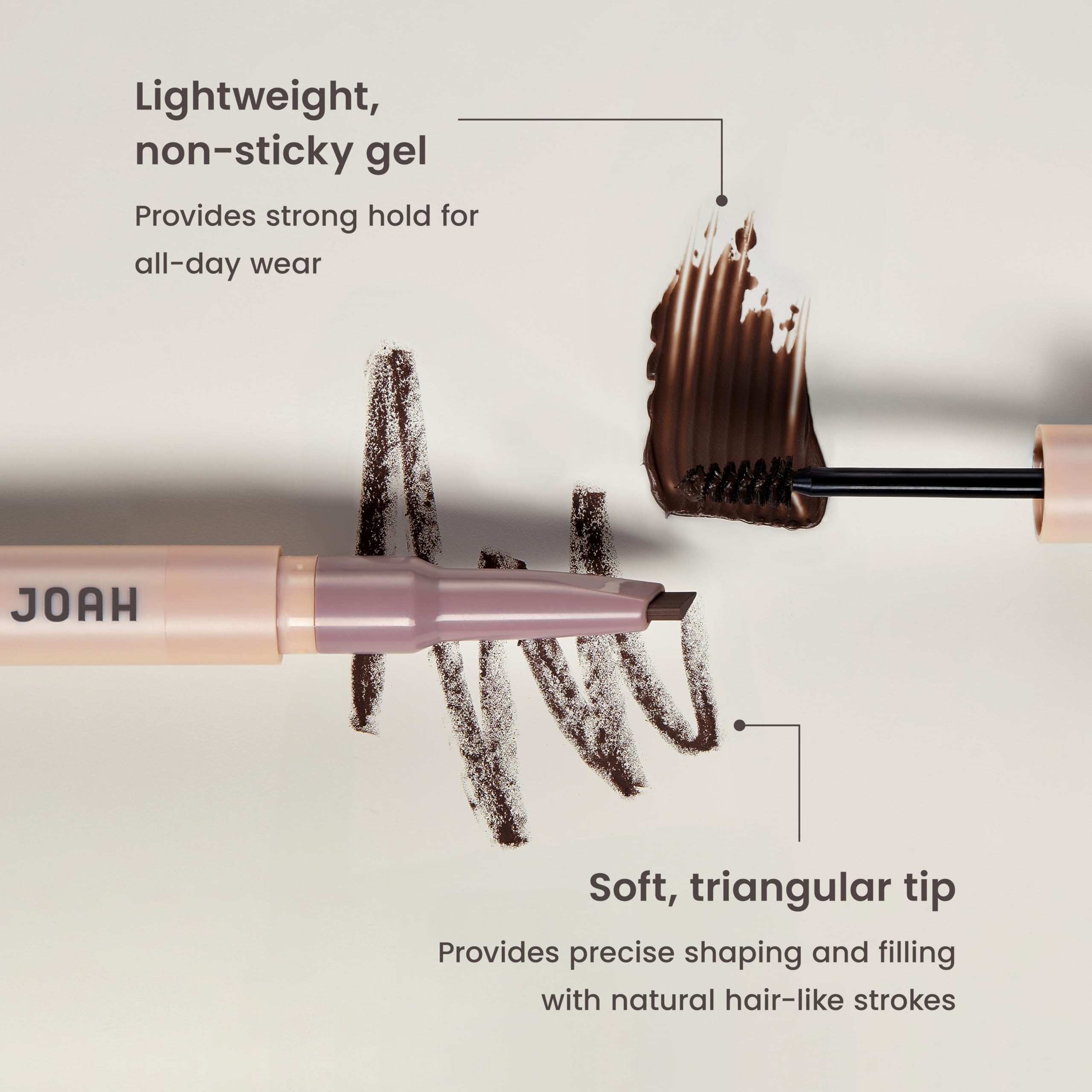 JOAH tinted gel wand detail showing volumizing brush for lift