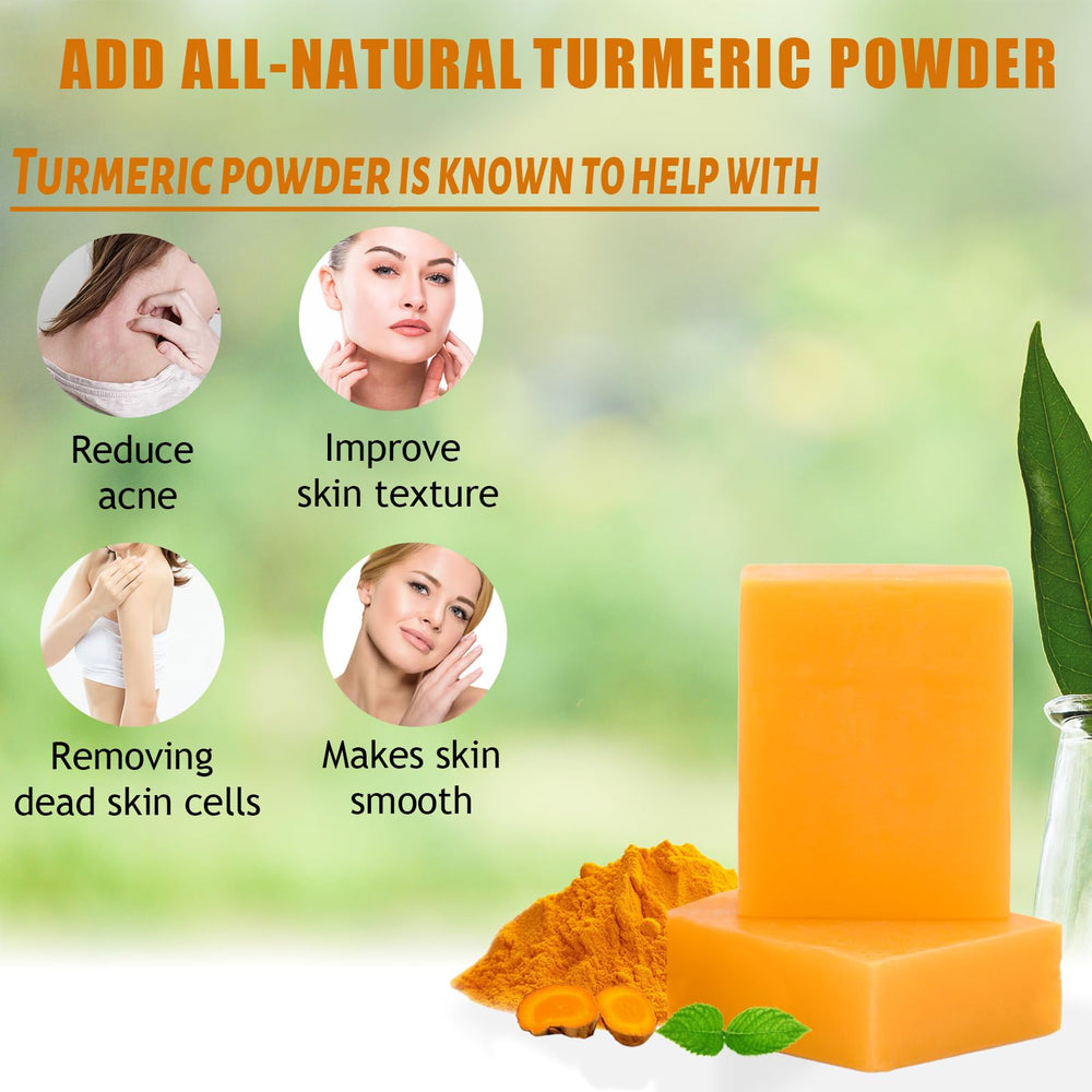 Joanssore close-up of soap texture highlighting organic turmeric powder benefits