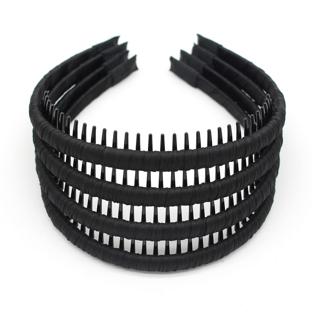 JOBAND front view of four headbands in pack, shows colors and slim profile for versatile wear