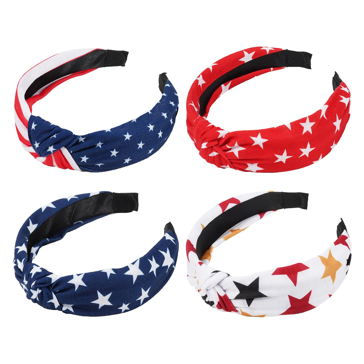 Jocbean headband front packaging showing patriotic stars and stripes for festive wear