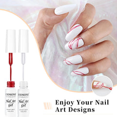JODSONE ten color swatches on nail wheels illustrating vibrant shades and glitter