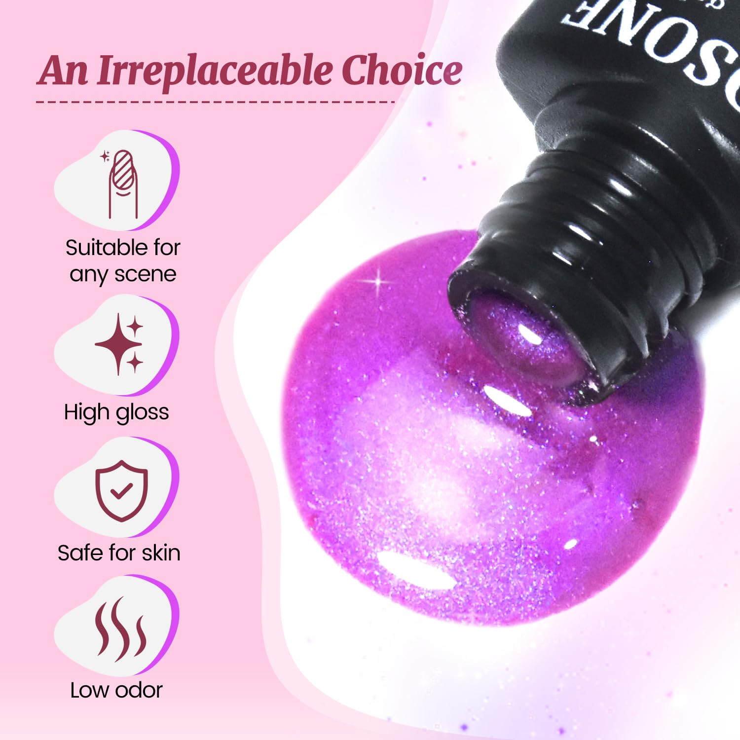 JODSONE applying glitter gel in home setting demonstrating easy DIY use