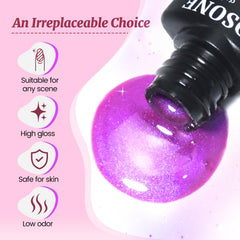 JODSONE applying glitter gel in home setting demonstrating easy DIY use