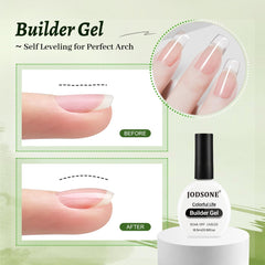 JODSONE brush applying builder gel showing smooth application and control benefit
