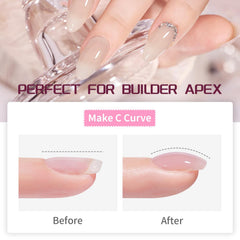 JODSONE base coat and top coat bottles showing smooth adhesion and shine