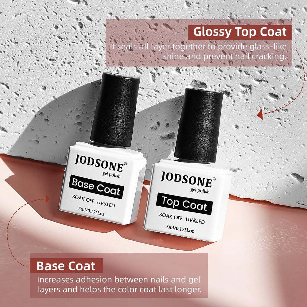 JODSONE base and top coat pair highlighting protection and shine