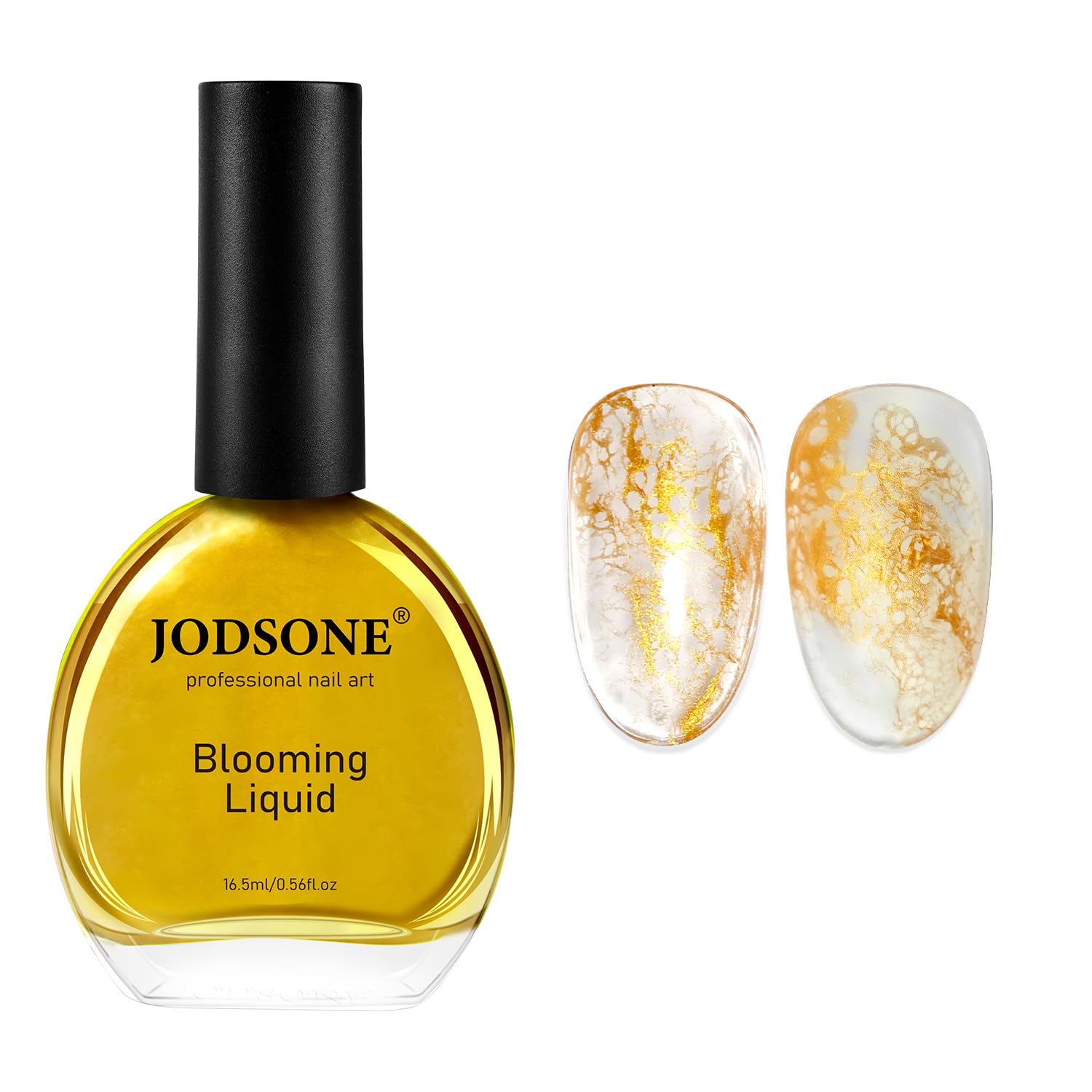 JODSONE bottle front packaging showing champagne gold wave finish benefit