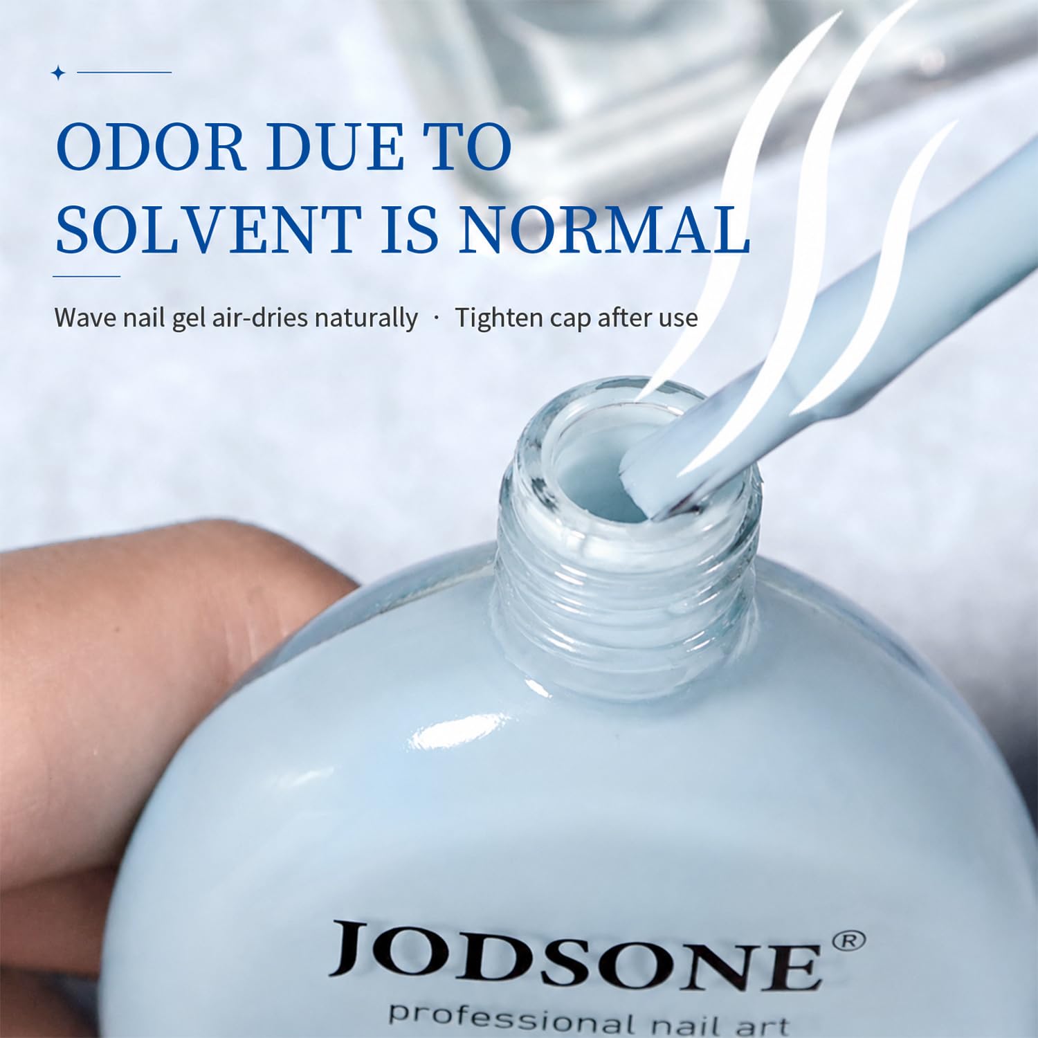 JODSONE applied on practice tip showing lace and wave patterns to preview finished look