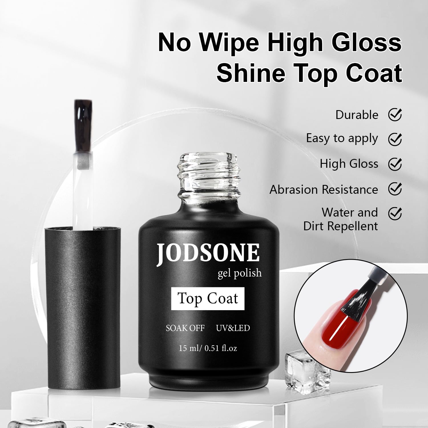 JODSONE bottles lineup displaying primer, base coat, top coat and builder gel for kit overview