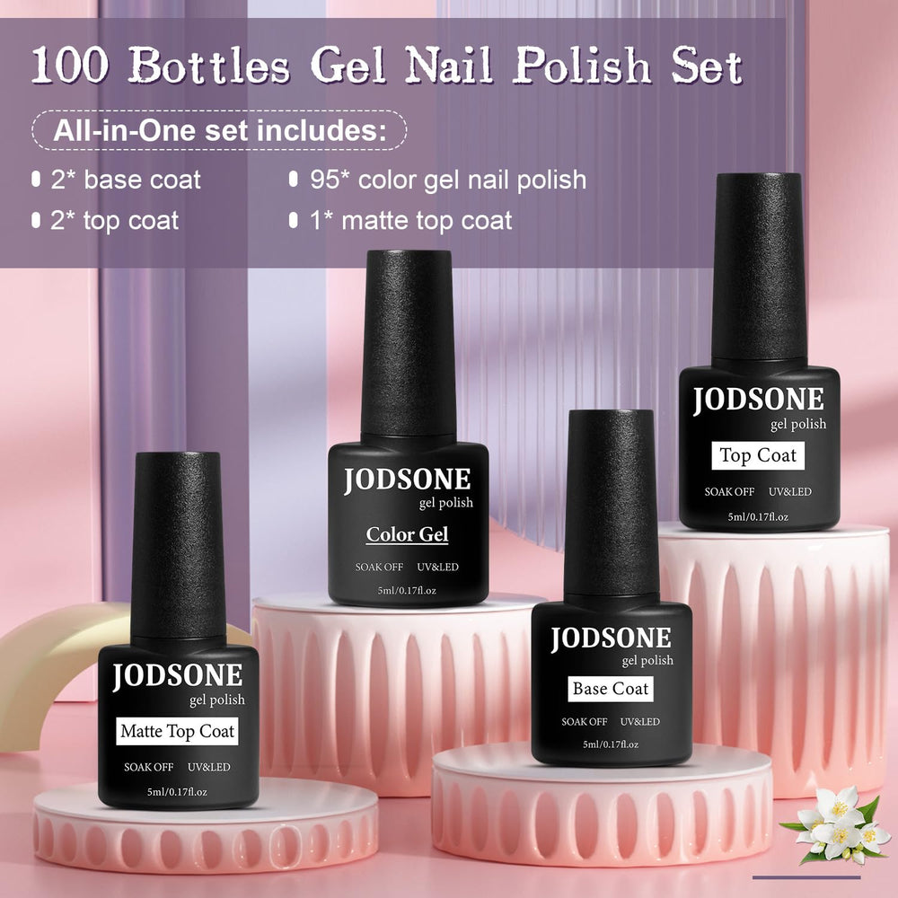 JODSONE bottles spread top view highlighting many color choices for creativity
